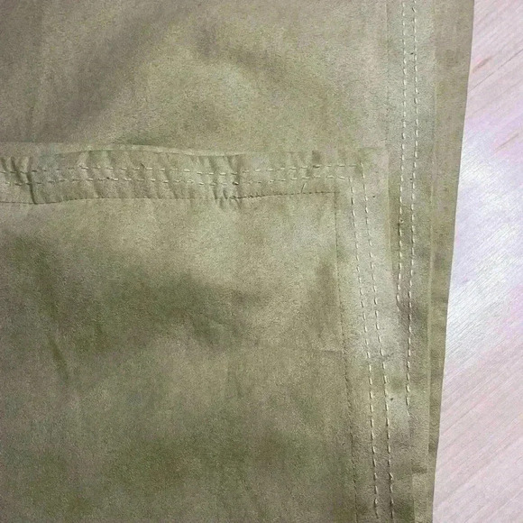 Set/2 Pottery Barn Faux Tan Suede Pillow Euro 26x26 Square - Picture 3 of 9